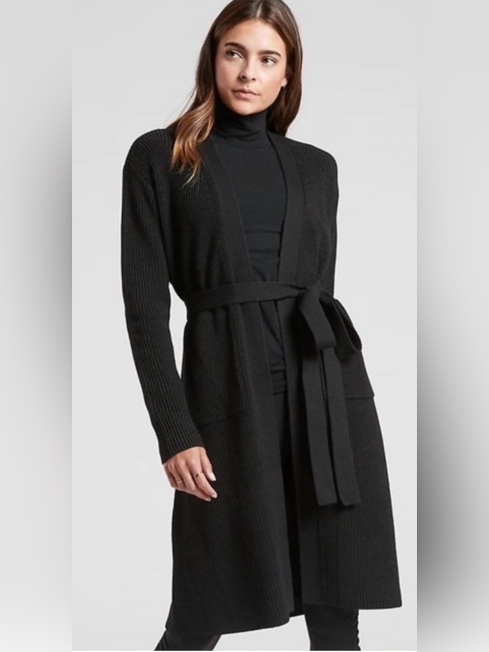 Athleta Black Wrap Sweater